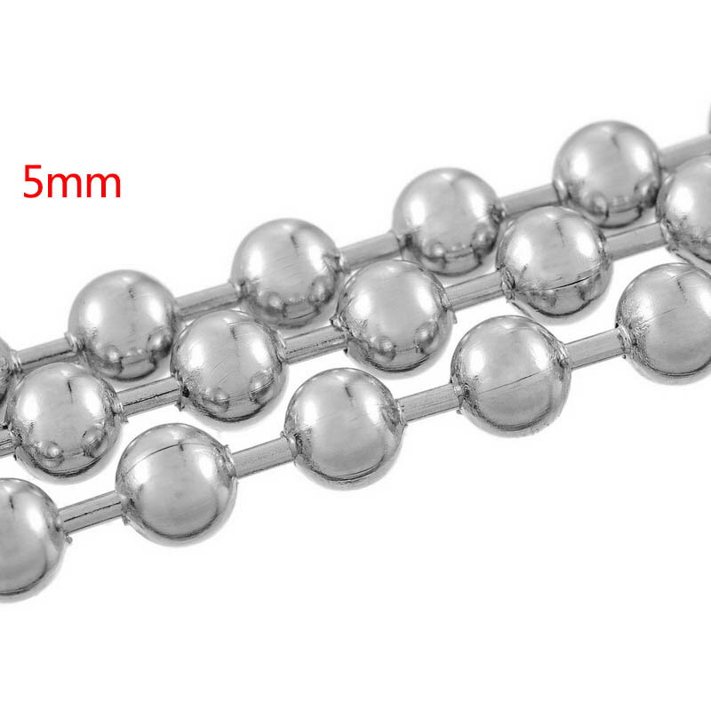 5.0mm ボールステンレスチェーン/10cm単位 サージカルステンレス316L 手作り DIY ネックレス ブレスレット アンクレット ボディチェーン パーツ...