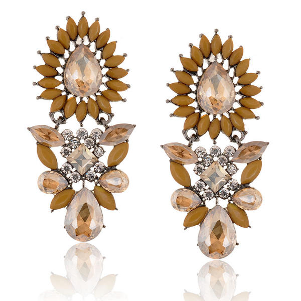 レオノアビジューピアス/1ペア ファッションピアス 両耳 クリスタル ジュエル 大き...
