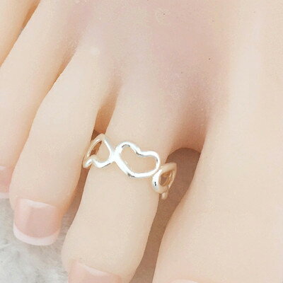 ラブハートトゥリング 足の指輪 トーリング 足のリング ピンキーリング フリーサイズ レディース シルバー チップリング ミディリング ファランジリング ミニリ...