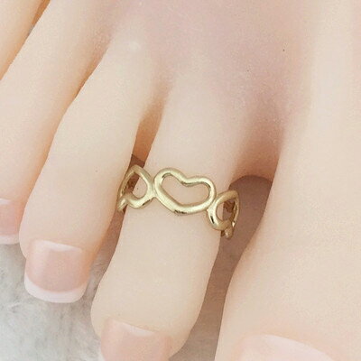 ラブハートトゥリング ゴールド 金色 足の指輪 トーリング 足のリング ピンキーリング フリーサイズ レディース チップリング ミディリング ファランジリング ...