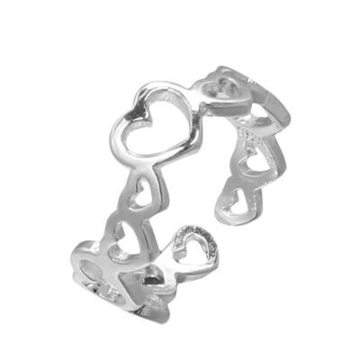 ラブガールトゥリング 足の指輪 トーリング 足のリング ピンキーリング フリーサイズ レディース ハート チップリング ミディリング ファランジリング ミニリン...