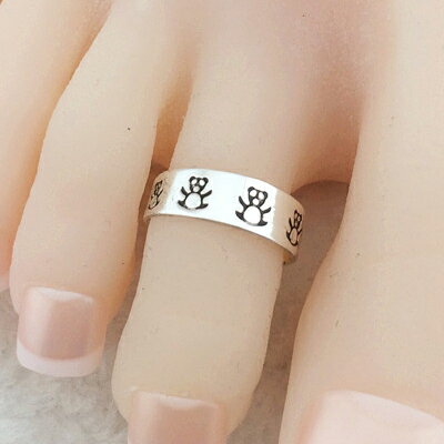 ダンシングベアートゥリング 足の指輪 トーリング 足のリング ピンキーリング フリーサイズ レディース メンズ クマ 熊 チップリング ミディリング ファランジ...