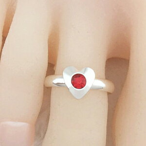 CZハートトゥリング ガーネット シルバー レッド ラインストーン 赤色 ジルコニア 足の指輪 トーリング 足のリング ピンキーリング フリーサイズ レディース...