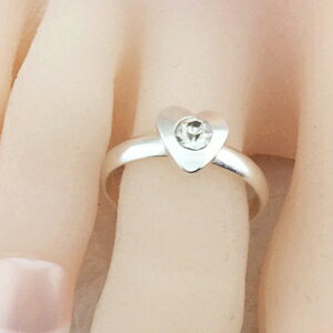 CZハートトゥリング クリスタル シルバー ラインストーン ジルコニア 足の指輪 トーリング 足のリング ピンキーリング フリーサイズ レディース チップリング...