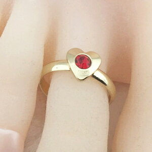 CZハートトゥリング ガーネット ゴールド 金色 レッド ラインストーン ジルコニア 足の指輪 トーリング 足のリング ピンキーリング フリーサイズ レディース...