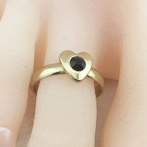 CZハートトゥリング ブラック ゴールド 金色 黒色 ラインストーン ジルコニア 足の指輪 トーリング 足のリング ピンキーリング フリーサイズ レディース チ...