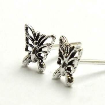 マダラチョウスタッドピアス 1ペア販売 シルバー925 スターリングシルバー キャッチピアス 高級 両耳 22G 22ゲージ メンズ レディース プレゼント シルバーピアス 銀のピアス 本物 チョウチョウ 蝶々 バタフライ 人気 女子 ヘリックス 耳 軟骨 ギフト セカンドピアス 大きい