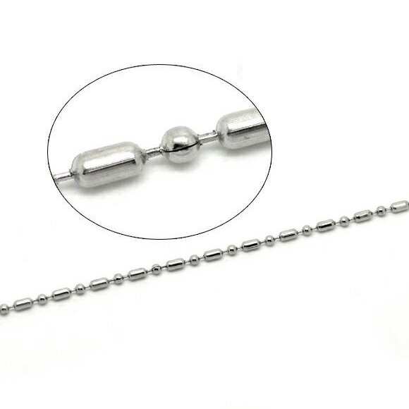 2.4mmカプセルボールステンレスチェーン 10cm単位 サージカルステンレス316L DIY ネックレス ブレスレット アンクレット パーツ 量り売り チョー...