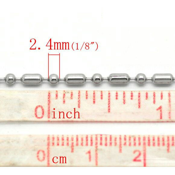 2.4mmカプセルボールステンレスチェーン 10cm単位 サージカルステンレス316L DIY ネックレス ブレスレット アンクレット パーツ 量り売り チョーカー 定番 細い 細身 スリム 人気 シンプル プレーン ボールチェーン 計り売り 手作り ハンドメイド メンズ レディース ばら売り