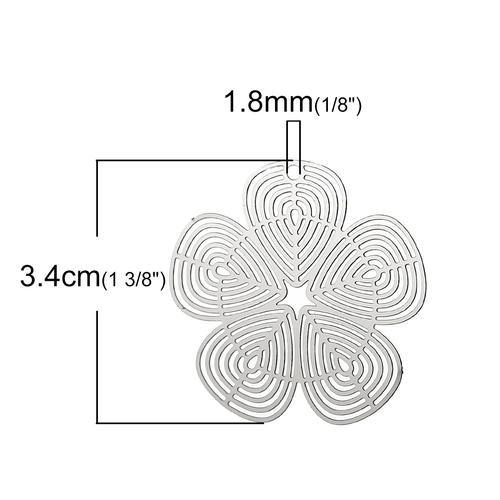 フラワーレリーフステンレスパーツ/1個販売 花 桜 サージカルステンレス316L ペンダント トップ ネックレス パーツ ステンレス ピアス ブレスレット アクセサリー チャーム DIY イヤリング イヤーカフ アンクレット メンズ レディース プレゼント ペア