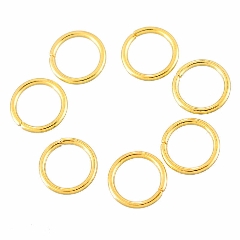 ゴールドステンレス丸カン（10mm） 1個販売 サージカルステンレス マルカン 〇カン 丸カン 丸環 丸リング まるかん ハンドメイド DIY フリマ パーツ つなぐ アクセサリー チャーム 修理 わっか 輪っか ワッカ ピアス 丸鐶 接続 金具 材料 手芸 イヤリング 連結 金メッキ