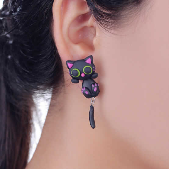 楽天ピアス専門ショップGreen Piercingフィギアピアス（ドロシーキャット）/1個販売 猫 ねこ バックキャッチピアス 面白 手作り ピアス ユニーク おもちゃ アニマル 動物 立体ピアス 3D おもしろ ファッションピアス おもしろピアス 人形 ヌイグルミ 立体 オモシロ ネタ 笑 メンズ レディース ハンドメイド