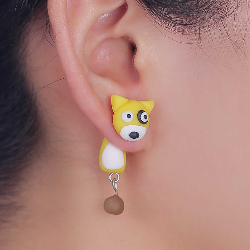 楽天ピアス専門ショップGreen Piercingフィギアピアス（野良犬）/1個販売 イヌ ドッグ バックキャッチピアス 面白 手作り ピアス ユニーク おもちゃ アニマル 動物 3D 立体ピアス 3D おもしろ ファッションピアス おもしろピアス 人形 ヌイグルミ 立体 オモシロ ネタ 笑 メンズ レディース ハンドメイド