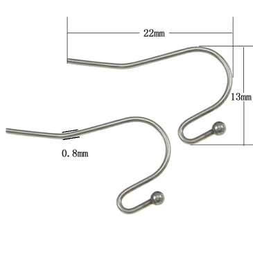 サージカルステンレスフックパーツ（ポイント） ピアス パーツ DIY用 アメリカン フック 低アレルギー ステンレスピアス サージカルステンレス316L メンズ レディース 引っ掛けるタイプ 揺れる ストーン U字型フック 釣り針 フィッシュフック 釣針 金具 ハンドメイド