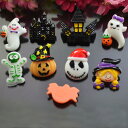 ハロウィンアクリルパーツ 1個販売 ピアス パーツ プラスティック イヤリング 貼り付け マグネットピアス フックピアスパーツ アメリカンピアス チャーム 魔女...