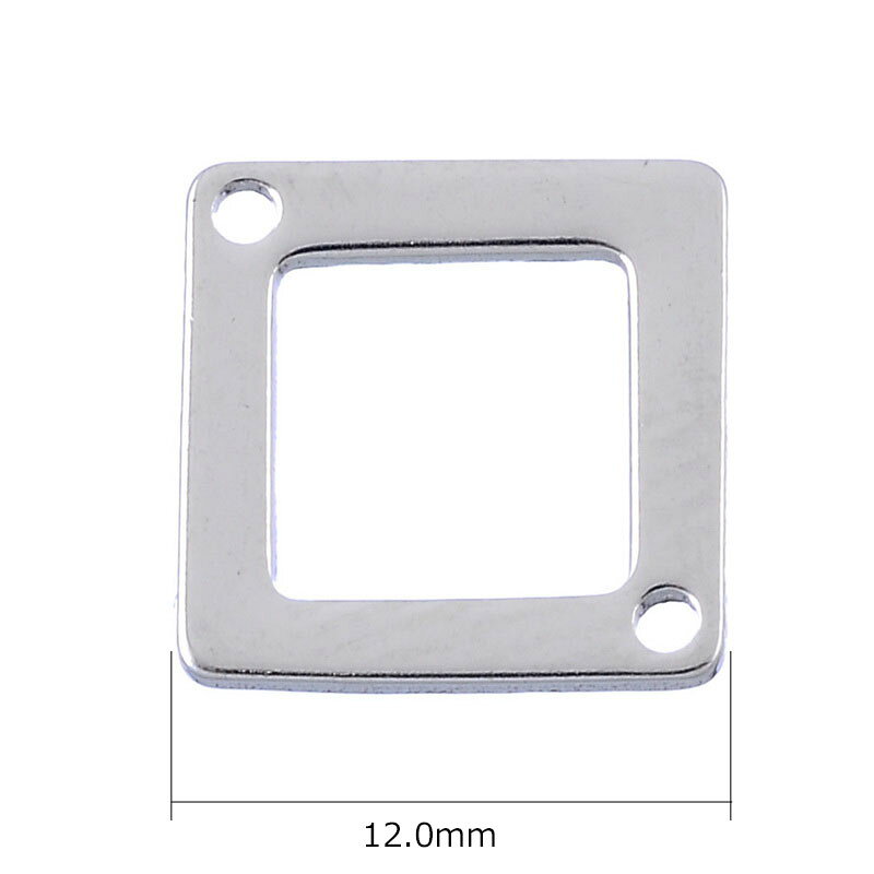 ピアス専門ショップGreen Piercingのスクエアコネクトステンレスパーツ/1個販売 ジョイントパーツ サージカルステンレス マルカンやチェーンでつなぐパーツ ネックレス アンクレット DIY フリマ 手作り｜アングル2