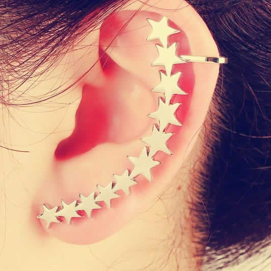 メトロシャワーイヤーフックピアス 星 スター イヤーフック イヤーカフ レディース クリスタル ビジュー 上品 大人 挟む クリップ イヤリング 発表会 結婚式...