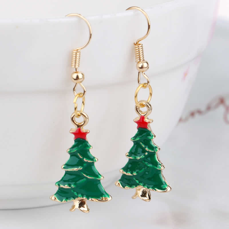 クリスマスステンレスピアス(クリスマスツリー)/1個販売 もみの木 モミ 樹木 赤い星 サージカルステンレス316L アメリカンピアス フックピアス フックピア...