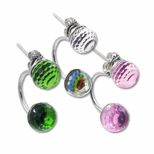 ミラーボールバックキャッチステンレスピアス/1個販売 サージカルステンレス316L シンプル レディース バックキャッチピアス ボール キラキラ 結婚式 卒業式 入学式 ジャケットピアス 20G 20ゲージ おもしろ 面白い ブラック ブルー クリア グリーン ピンク レインボー