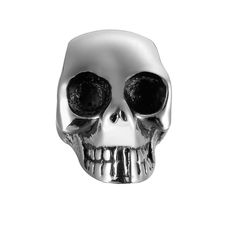 8mm皮ひも用 8ミリテグス用 ドクロステンレスパーツ 3D スカル 立体 不気味 サージカルステンレス ビーズパーツ 通す ネックレス ブレスレット アンクレット DIY 手作り 材料 フリマ スカル ガイコツ 髑髏 ドクロ 骸骨 自分で作る 金具 ハンドメイド 材料 部品 金具