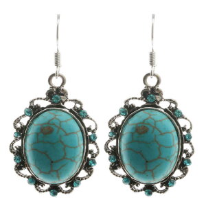 アリーヤターコイズステンレスピアス/1個販売 サージカルステンレス316L トルコ石 インディアンジュエリー メンズ レディース フックピアス アメリカンピアス 天然石 チャーム ボヘミアン 20G 20ゲージ アンティーク 楕円形 オーバル型 アクア ジルコニア 大きい 丸型