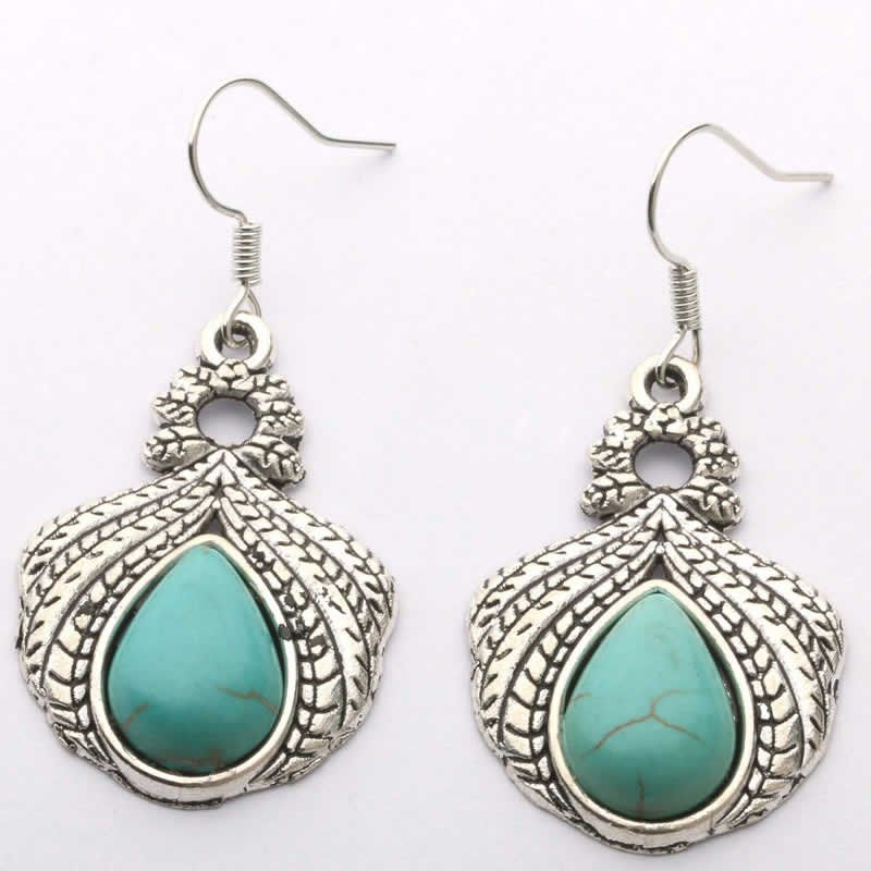 カイオワターコイズステンレスピアス/1個販売 天然石 サージカルステンレス316L トルコ石 インディアンジュエリー メンズ レディース ステンレスピアス 揺れる フックピアス アメリカンピアス 低アレルギー チャーム ボヘミアン 20G 20ゲージ