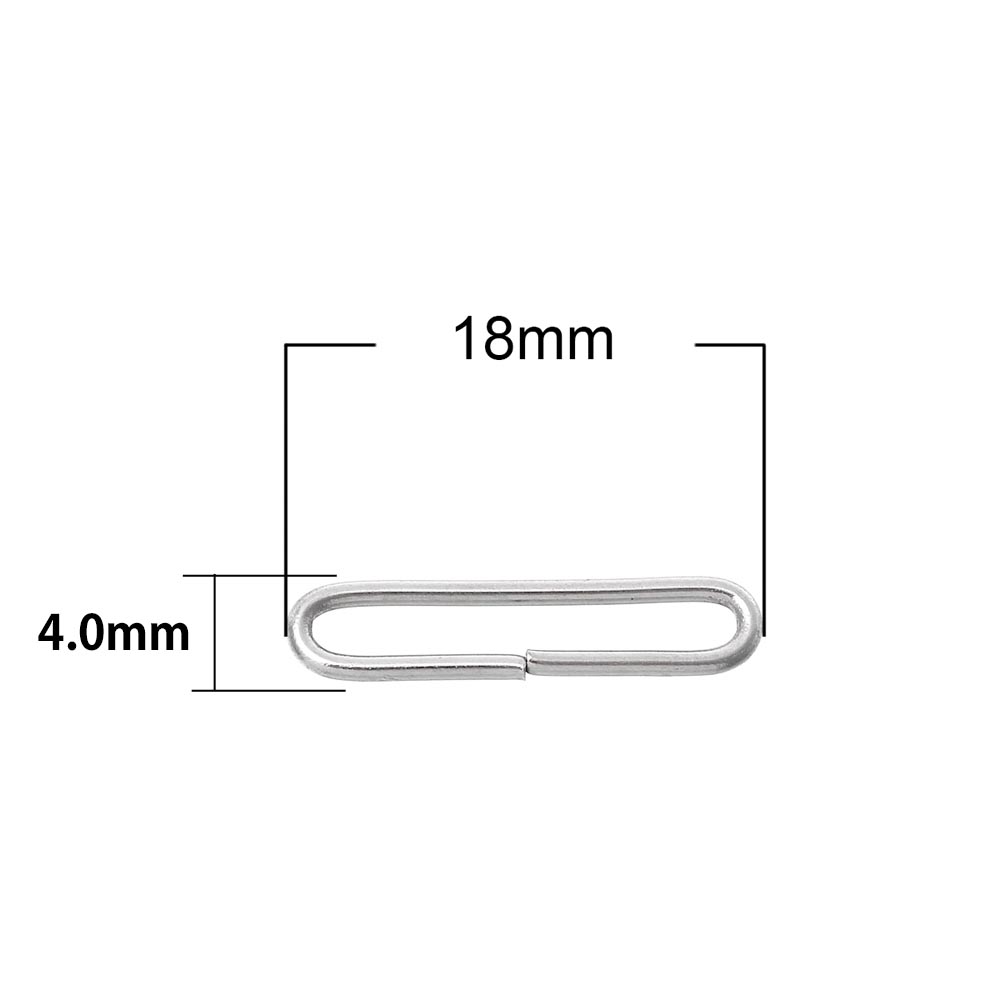 オーバルステンレス丸カン（18.0mmx4.0mm） サージカルステンレス マルカン 〇カン 丸カン 丸環 丸リング まるかん ハンドメイド DIY フリマ パーツ つなぐ アクセサリー チャーム 修理 わっか 輪っか ワッカ ピアス 丸鐶 接続 金具 材料 手芸 イヤリング 連結 楕円形 Cカン