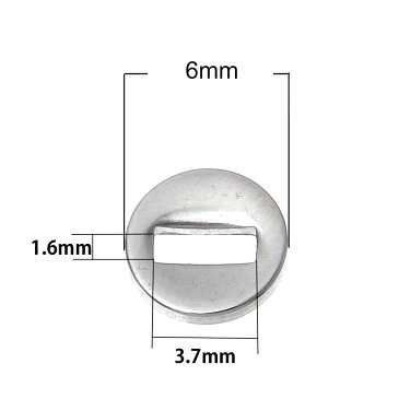 3mmx1mm用 ワイヤー用 テグス用 革紐用 ロープ用 ステンレスボタンエンドパーツ/1個販売 サージカルステンレス ビーズパーツ 通す ネックレス ブレスレット アンクレット DIY 手作り 材料 フリマ 部品 ハンドメイド 平たい皮ひも フラット紐 留め金 留具 止め金 丸型 金具