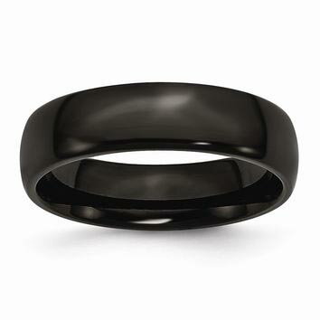 ブラックステンレスリング:6.0mm(LRC405)サイズ/11号/13号/16号/18号/21号/24号/26号 黒色 ワイド シンプル プレーン 指輪 サー...