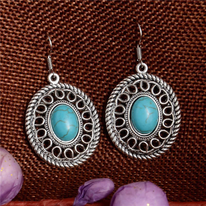 グレイズターコイズステンレスピアス/1個販売 サージカルステンレス316L トルコ石 インディアンジュエリー メンズ レディース ステンレスピアス 揺れる フックピアス アメリカンピアス 天然石 チャーム ボヘミアン 20G 20ゲージ アンティークシルバー 丸型 丸い 楕円形