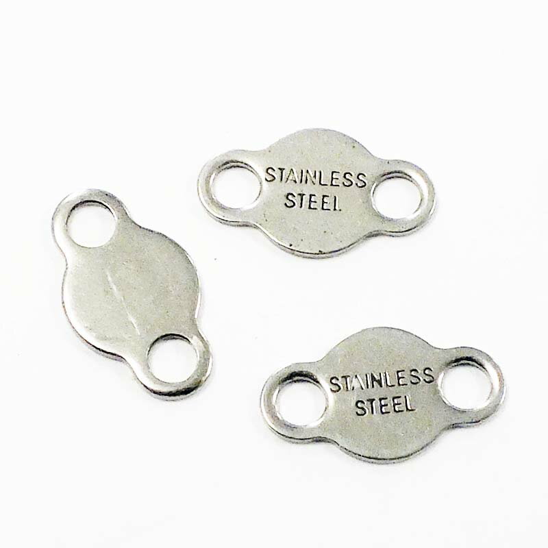 STAINLESS STEEL刻印ステンレスジョイントパーツ/1個販売 サージカルステンレス ネックレス ブレスレット つなぐパーツ 繋げる 刻印パーツ 金具 り 板ダルマ ダルマカン クラフト 穴2個 パーツ プレート ハンドメイド 金具 部品 留具 止具 エンドパーツ 板 手作り フリマ