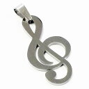 ト音記号ステンレスペンダント 音譜 ミュージック 楽譜 サージカルステンレス ネックレス パーツ メンズ レディース トップ ペア アクセサリー チョーカー