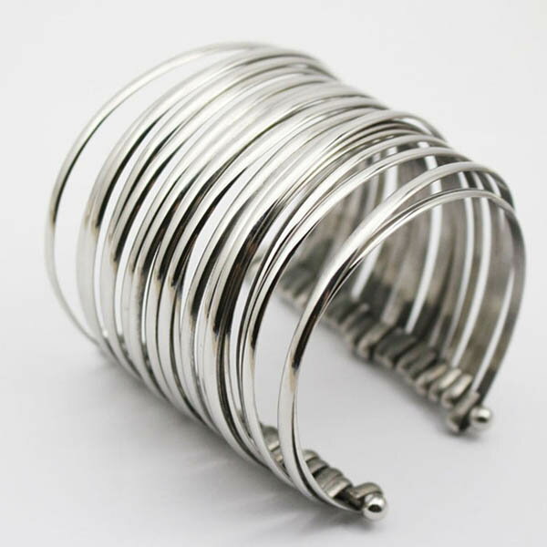 カーフィリーステンレスバングル 17連バングル 蛇腹 ステンレス バングル アームレット 腕輪 サージカルステンレス316L メンズ レディース 腕輪 手首 ア...