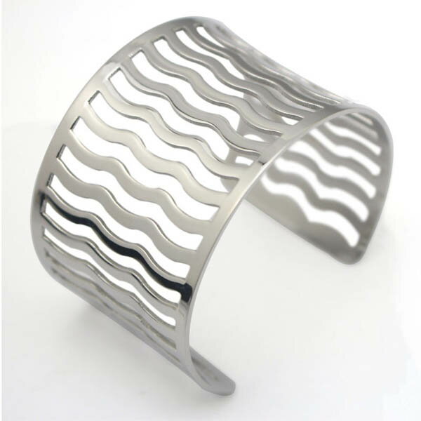 ビーチサイド ステンレス バングル アームレット 腕輪 サージカルステンレス316L メンズ レディース 腕輪 手首 アクセサリー 二の腕 フリーサイズ 腕 ブ...