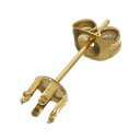 ゴールド5.0mmジュエル6本爪ステンレスDIY用スタッドピアス/1個販売(ゴールドのキャッチ付き) サージカルステンレス ステンレス ピアス パーツ キャッチ...