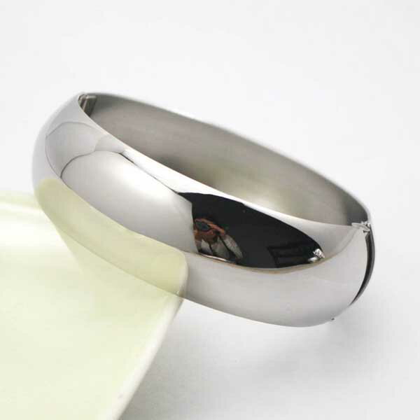 ワイド甲丸リングバングル シンプル 腕輪 サージカルステンレス316L アームレット メンズ レディース 二の腕 高級 手首 ステンレスバングル ステンレスブレ...