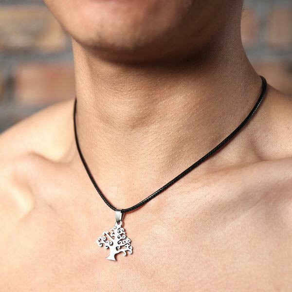 ガジュマルツリーステンレスペンダント 1個販売 森 林 木 サージカルステンレス316L ネックレス パーツ メンズ レディース トップ ペアルック ステンレス...