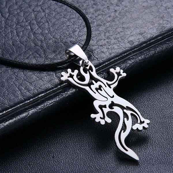 トライバルリザードステンレスペンダント トカゲ 蜥蜴 サージカルステンレス316L ネックレス パーツ メンズ レディース トップ ペア ステンレスペンダントト...