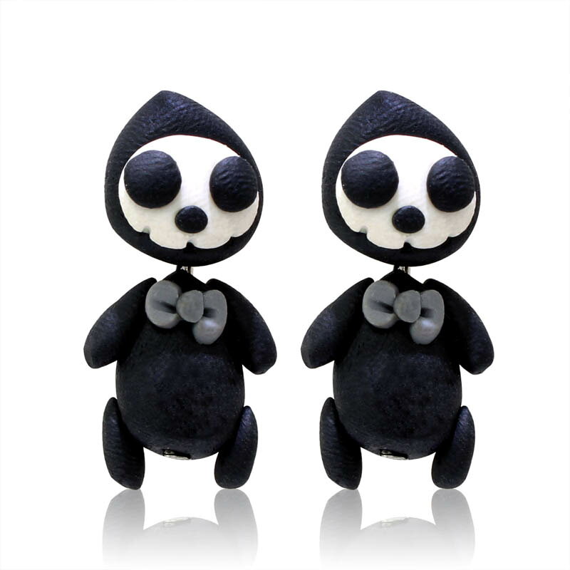 ピアス専門ショップGreen Piercingのフィギアピアス（死神スカル）/1個販売 ドクロ ガイコツ 髑髏 バックキャッチピアス 面白い 手作り ユニーク おもちゃ アニマル 動物 立体ピアス 3D ハロウィン ハロウィーン 揺れる おもしろ オモシロ 手作り ジャケットピアス メンズ レディース 20G 20ゲージ｜アングル3