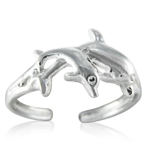 ドルフィン トゥリング シルバー925 スターリングシルバー 足の指輪 トーリング 足のリング フォークリング ピンキー フリーサイズ レディース メンズ イル...