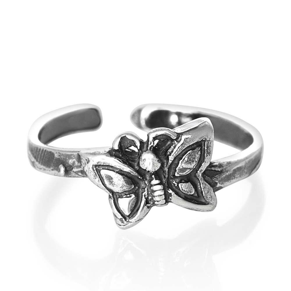 チョウチョウトゥリング シルバー925 スターリングシルバー シルバーリング 足の指輪 トーリング 足のリング フォークリング ピンキーリング フリーサイズ レ...