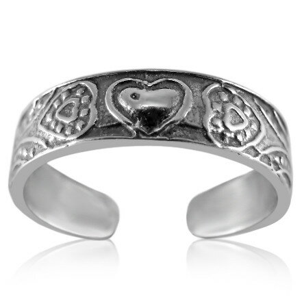 アラベスクハートトゥリング シルバー925 スターリングシルバー シルバーリング 足の指輪 トーリング 足のリング フォークリング ピンキーリング フリーサイズ...