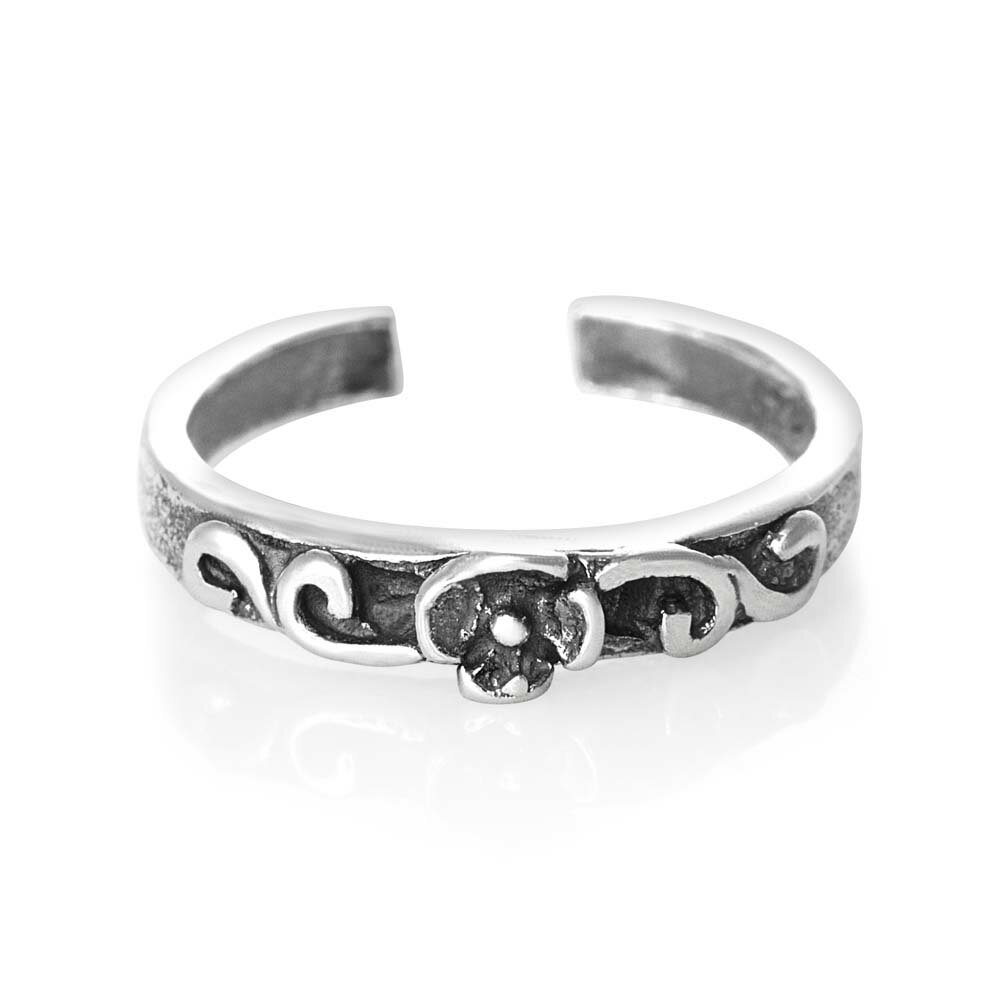 パルメットフラワートゥリング シルバー925 スターリングシルバー シルバーリング 足の指輪 トーリング 足のリング フォークリング ピンキーリング フリーサイ...