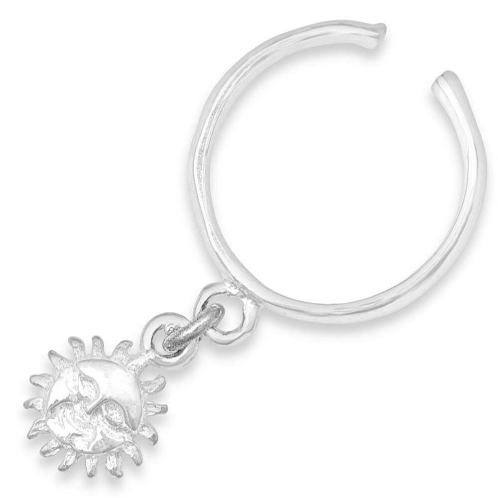 太陽チャームトゥリング シルバー925 スターリングシルバー シルバーリング 足の指輪 トーリング 足のリング フォークリング ピンキーリング フリーサイズ レ...