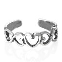 オープンハート トゥリング シルバー925 スターリングシルバー シルバーリング 足の指輪 トーリング 足のリング ピンキーリング フリーサイズ レディース チ...