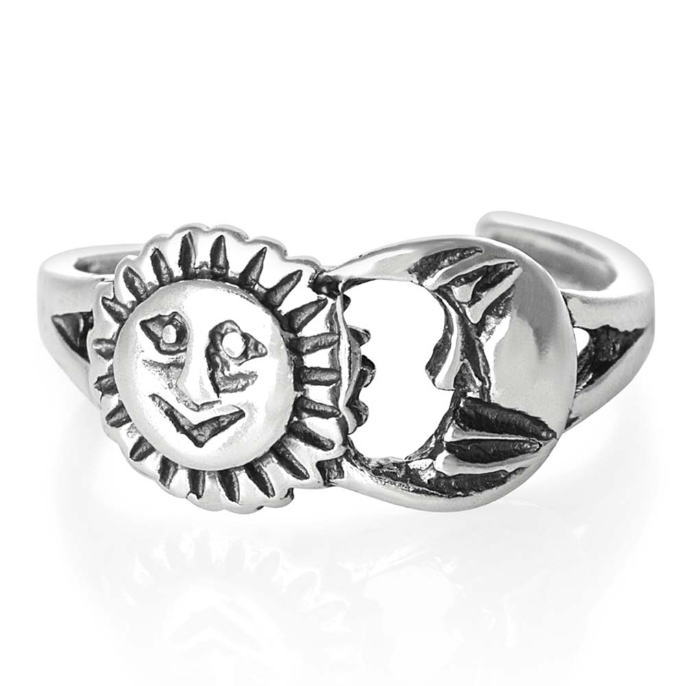 サンムーン トゥリング シルバー925 スターリングシルバー シルバーリング 足の指輪 トーリング 足のリング フォークリング ピンキーリング フリーサイズ レ...