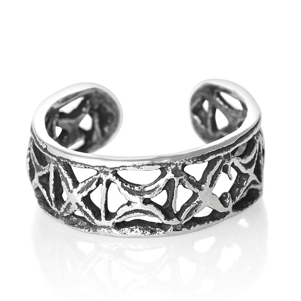 クロスバンド トゥリング シルバー925 スターリングシルバー シルバーリング 足の指輪 トーリング 足のリング フォークリング ピンキーリング フリーサイズ ...