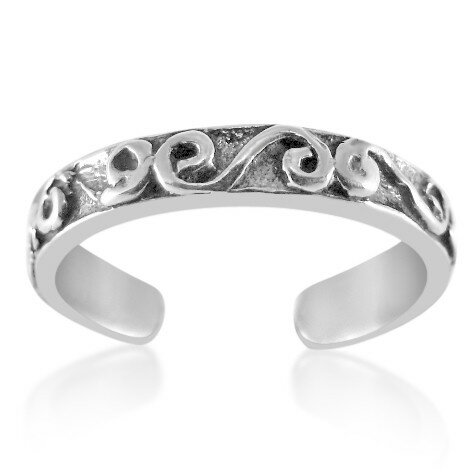 ツイストウェーブ トゥリング シルバー925 スターリングシルバー シルバーリング 足の指輪 トーリング 足のリング フォークリング ピンキーリング フリーサイ...