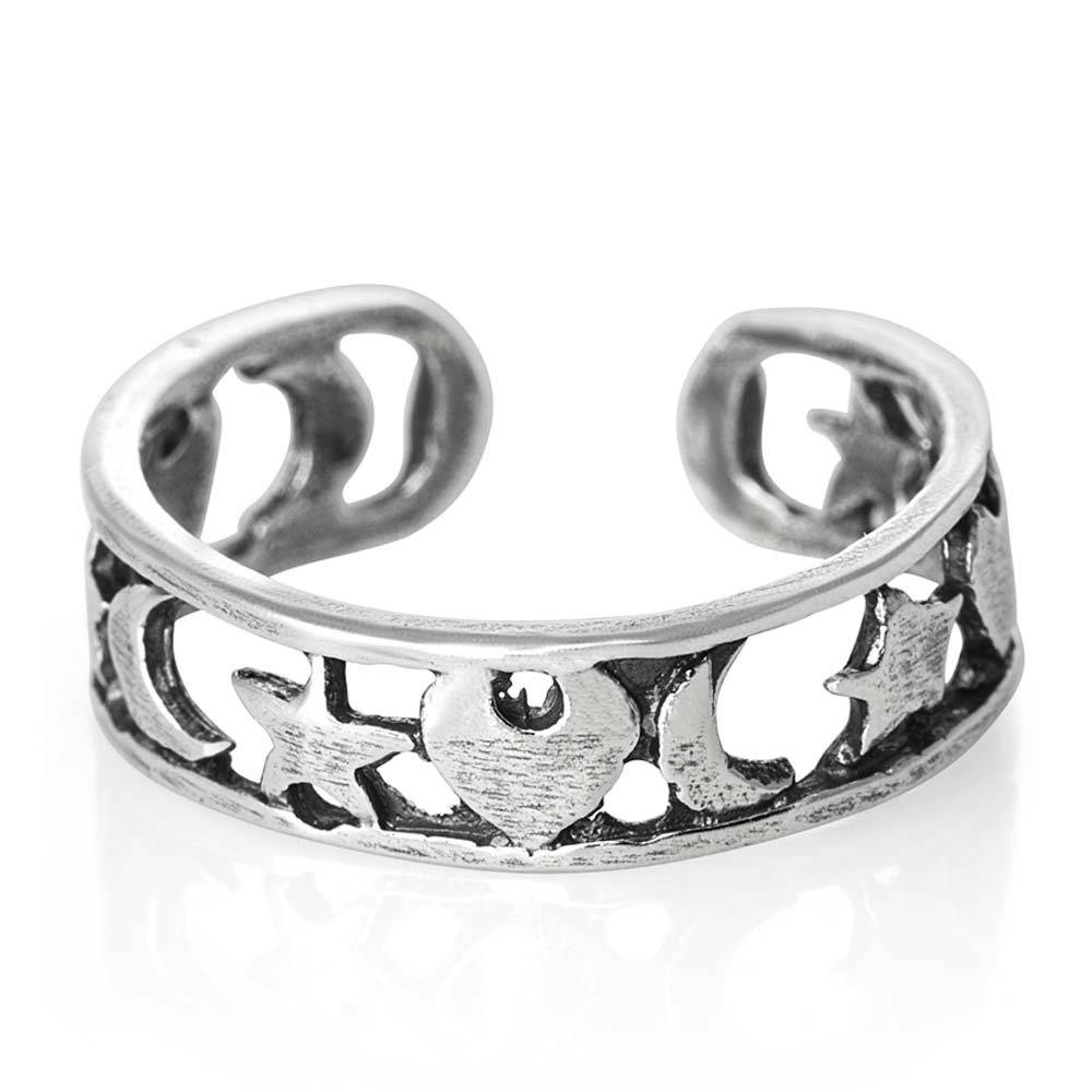 ラブナイトトゥリング シルバー925 スターリングシルバー シルバーリング 足の指輪 トーリング 足のリング ピンキーリング フリーサイズ レディース メンズ ...