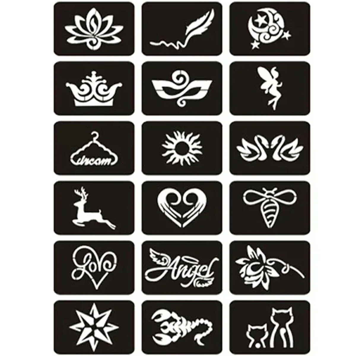 ステンシルシートステッカー 1シート販売 手 足 ハンド 顔 フェイス フット 背中 肩 腕 腹 ヘナタトゥー シール 貼る シール ボディーペイント 入れ墨 入墨 刺青 トライバル 型紙 フェイクタトゥー メンズ レディース 男性 女性 シール 簡単 セルフ 自分で